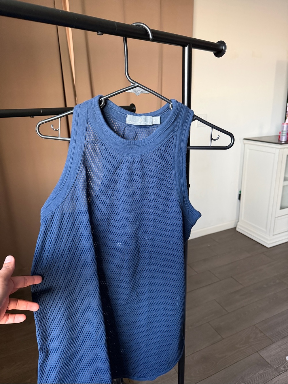 adidas Navy Blue Mesh Tank Top - Stella McCartney collab